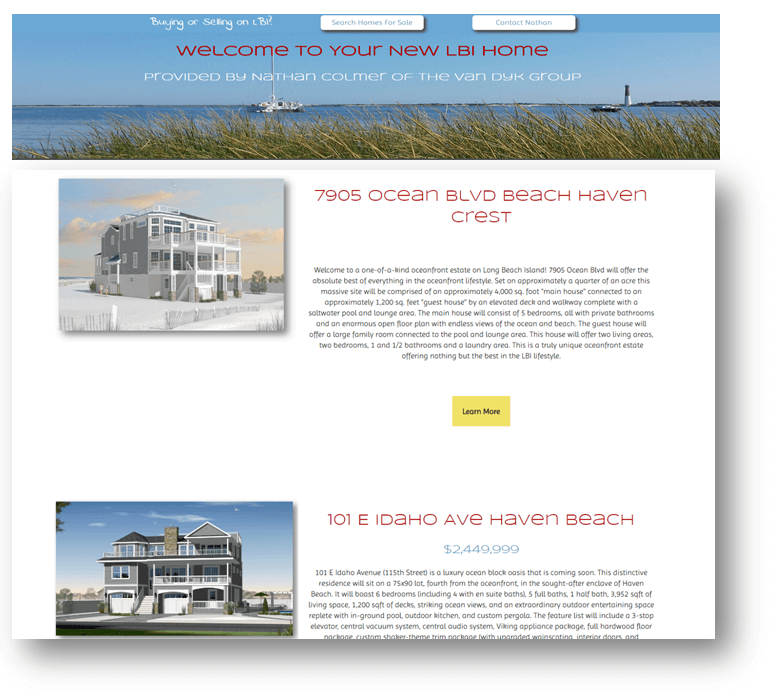 Nathan Colmer Real Estate Websites | LBI NJ Real Estate